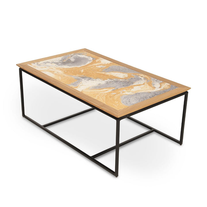 Dualis - Center Table with Multicolor Artwork