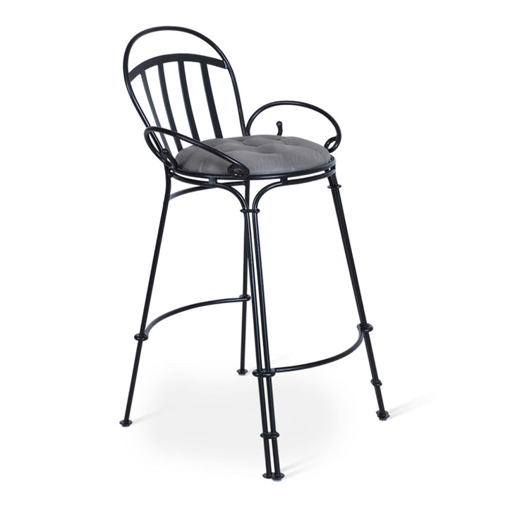 Elu - Metal High Chair with Slate Grey Fabric