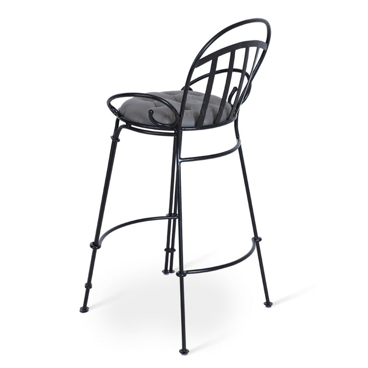 Elu - Metal High Chair with Slate Grey Fabric
