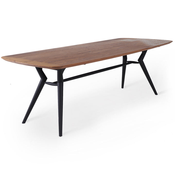 Fusi Teakwood Dining Table with Brass on Top