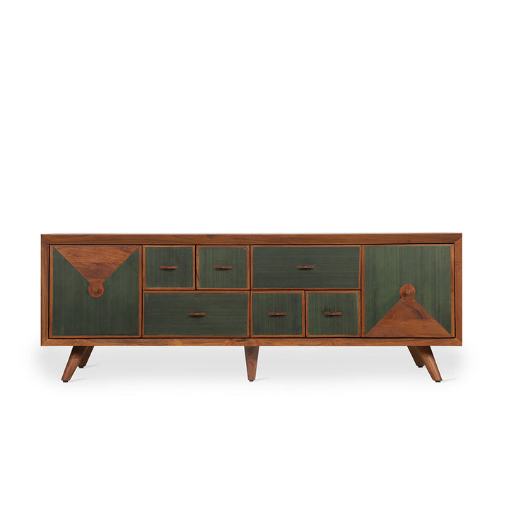 Gurvi - Teakwood Cutlery Unit with Green Stain