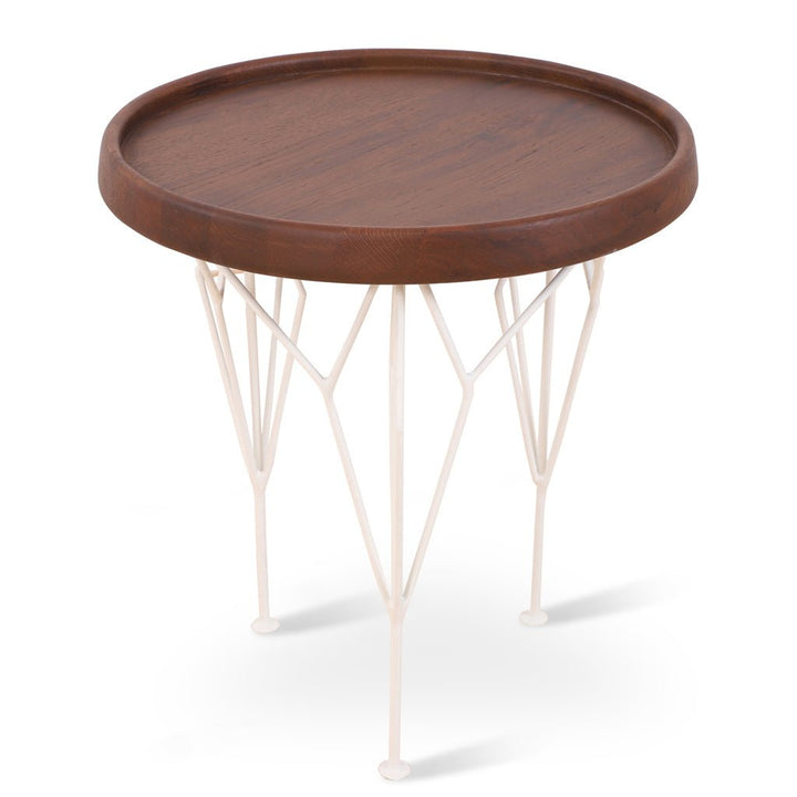 Kombi - Metal Side Table with Teakwood Top