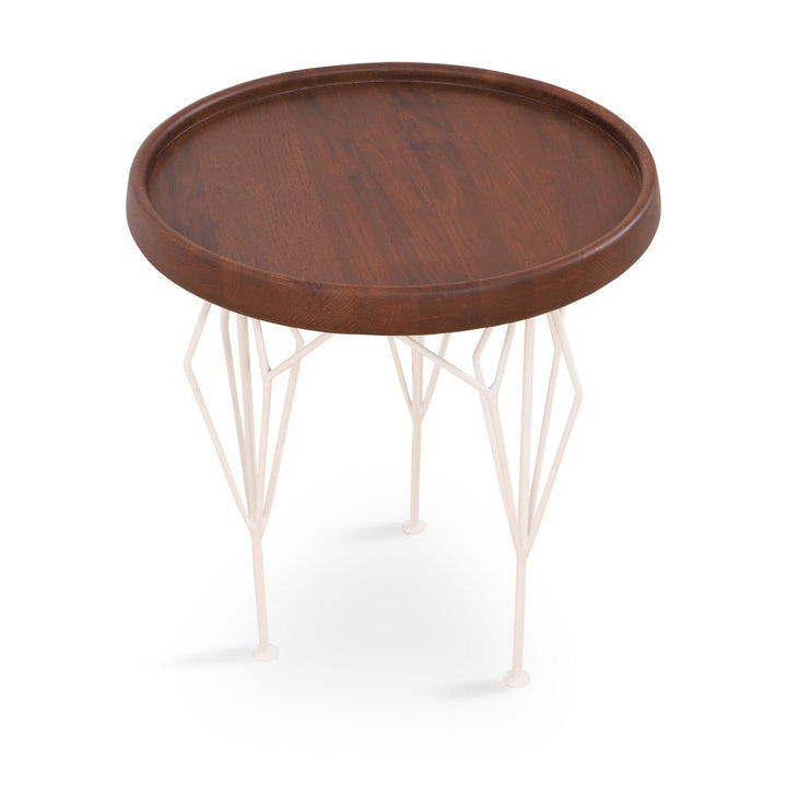 Kombi - Metal Side Table with Teakwood Top