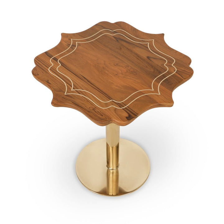 Onda - Side Table with Brass inlay