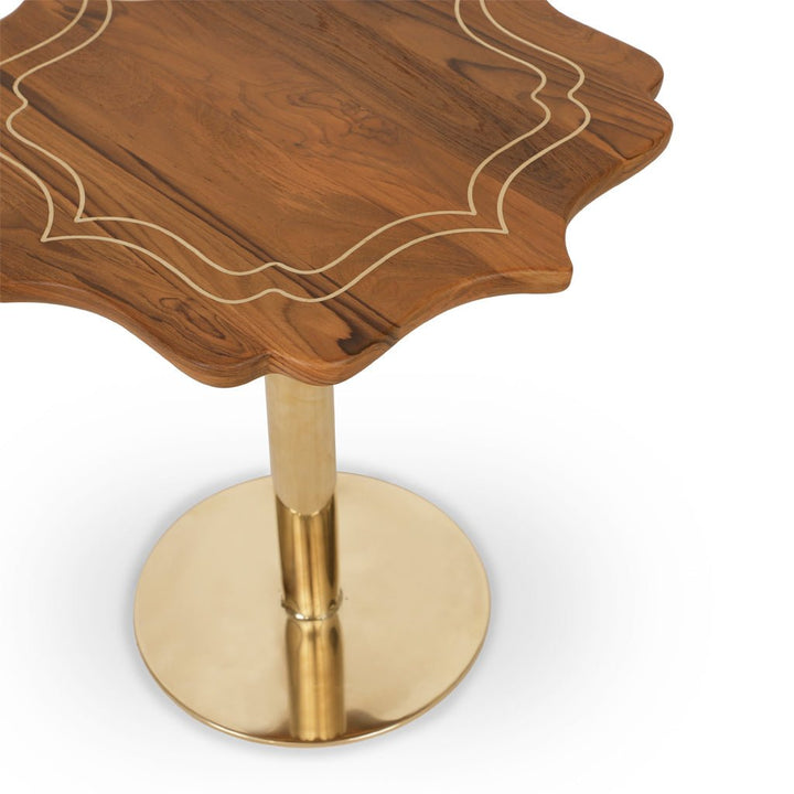 Onda - Side Table with Brass inlay