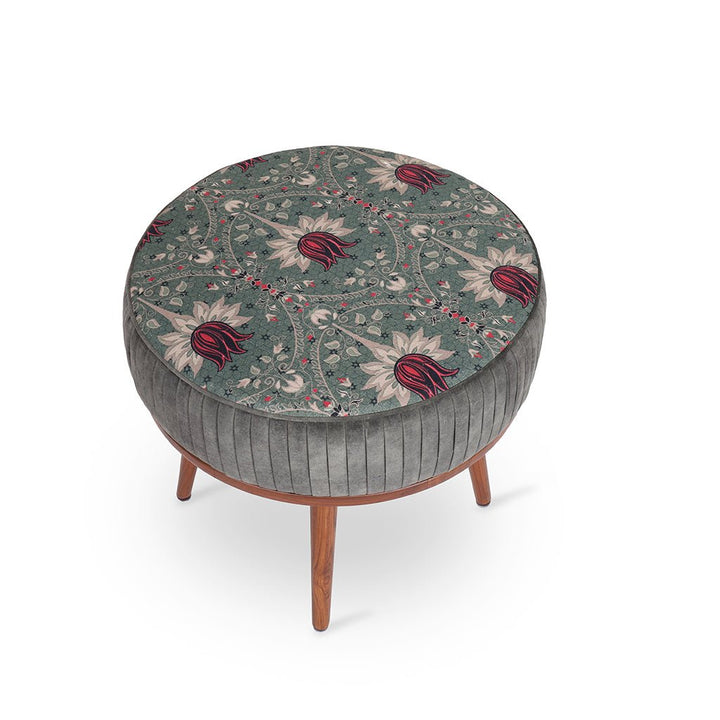 Zoya - Teakwood Round Ottoman