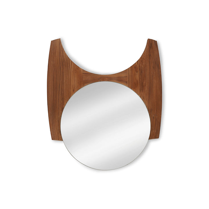 Reflejo Circular, Oval Teakwood Mirror Set