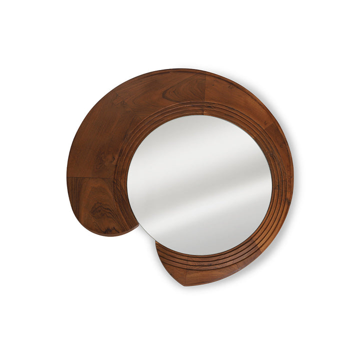 Reflejo Circular, Oval Teakwood Mirror Set