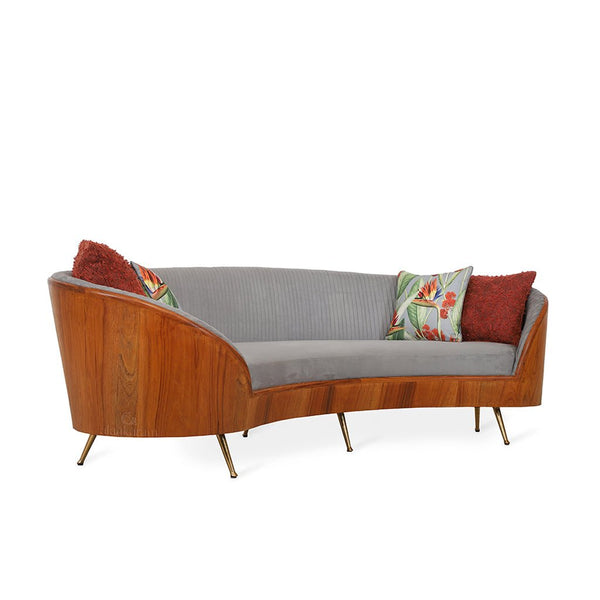 Rikoma - Three Seater Metal Sofa Wooden back