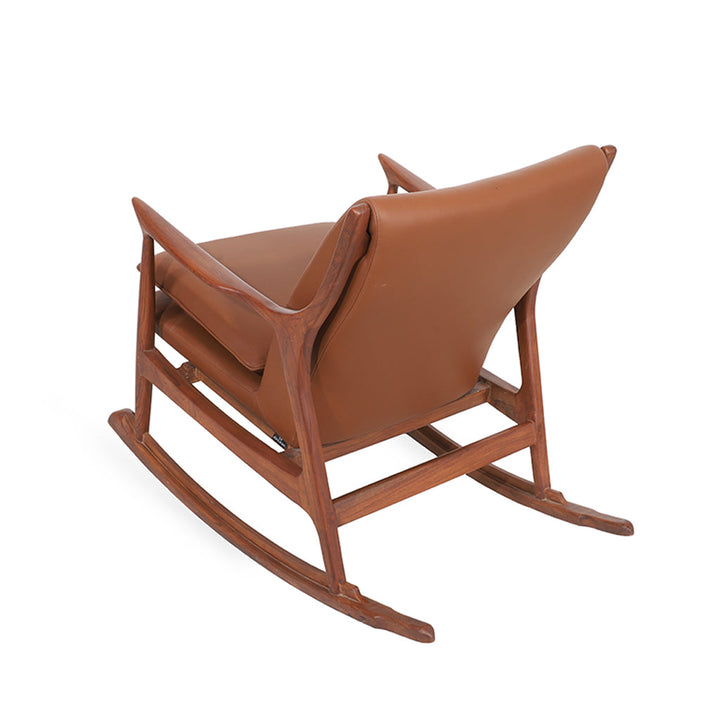 Ruru - Lounge Chair with Rocking & Tan Leather