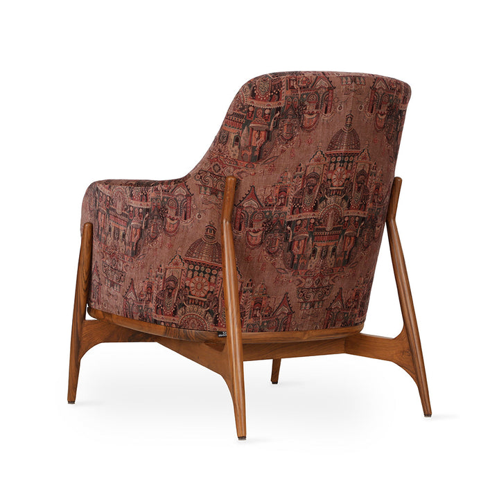 Syva - Lounge Chair with Floral Printed Fabric