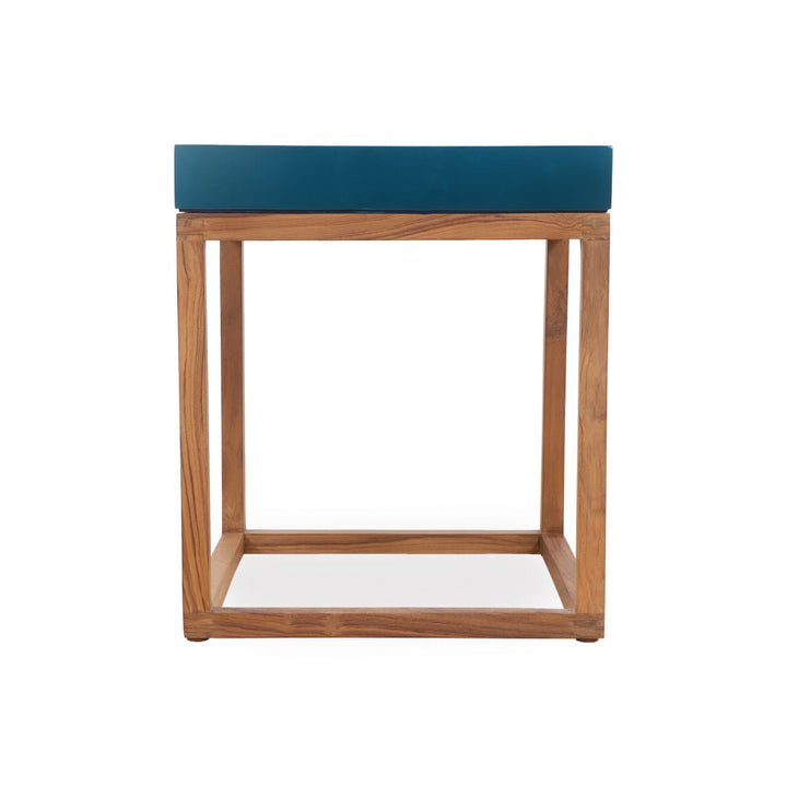 Trei - Teakwood Side Table with colorful top