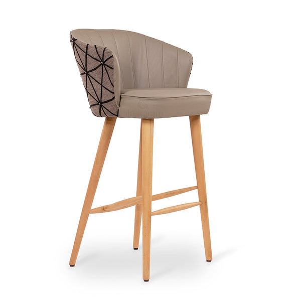 Whawhe Tan Leatherette High/Bar Chair